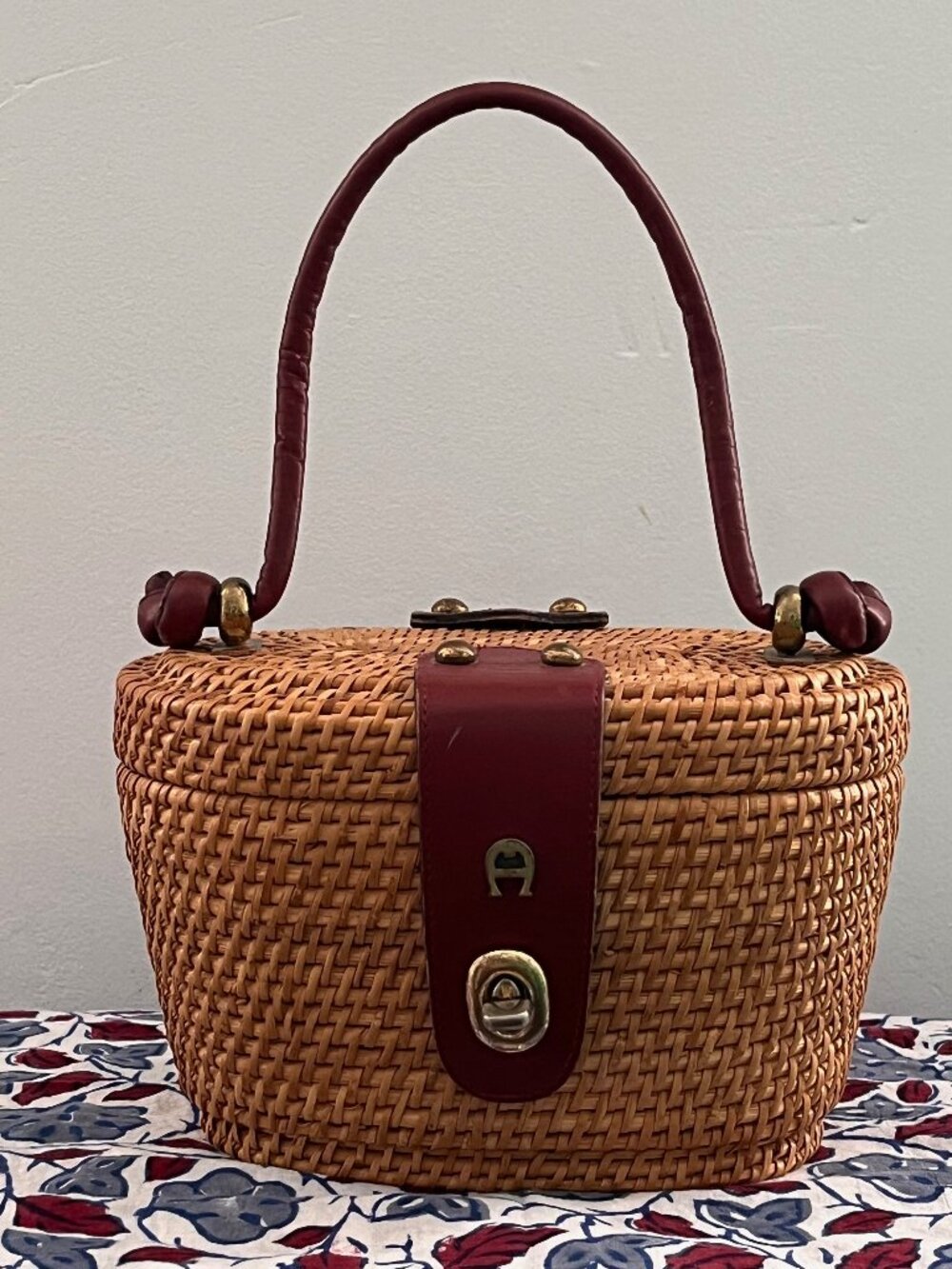 Etienne Aigner Vintage Wicker Basket Bag
